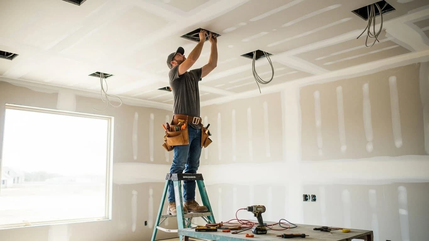 Electrical contractor working